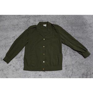 Remo of California Windbreaker Shirt Jacket Women's Medium Green Button Front